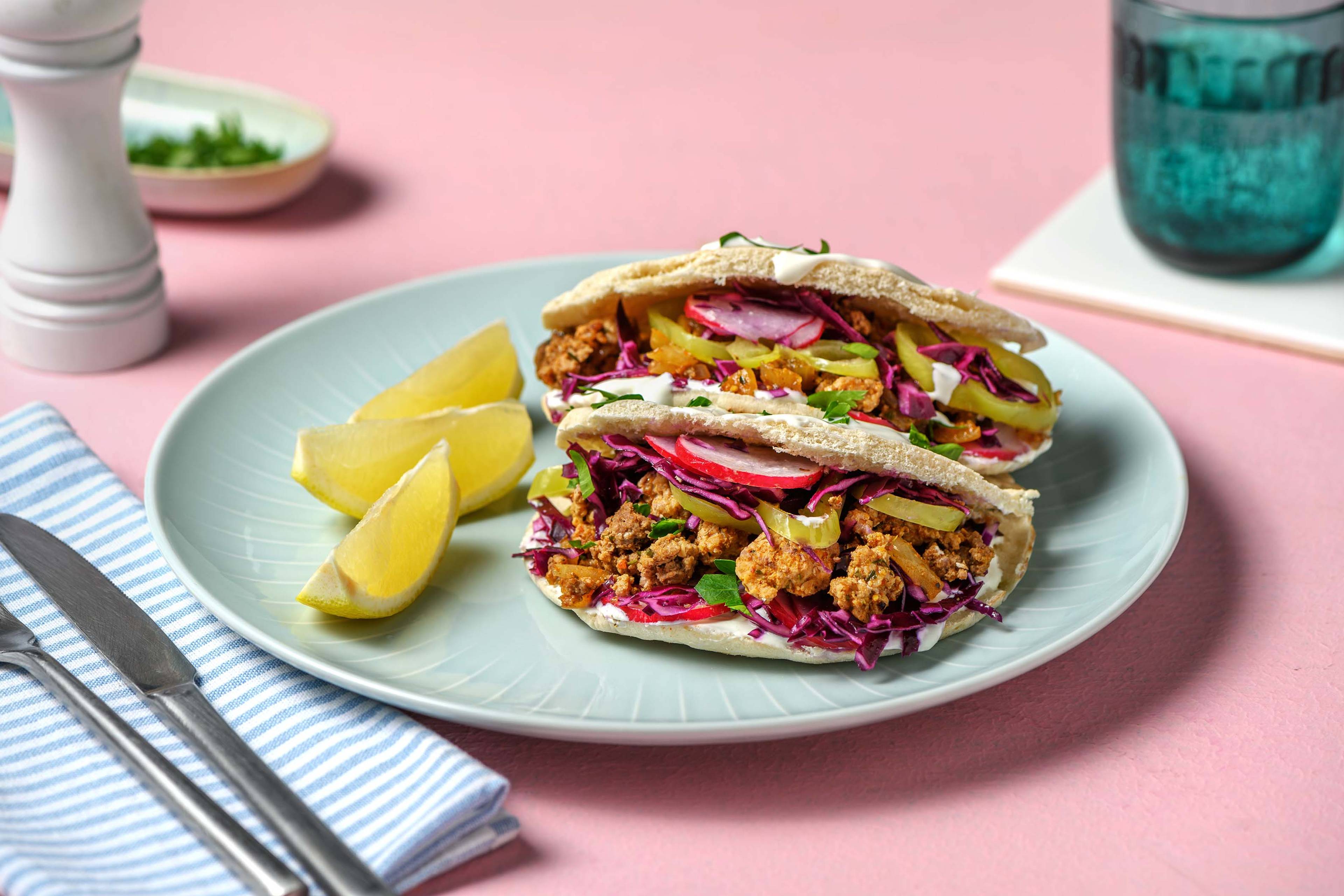 Haché de bœuf à la turque et pita