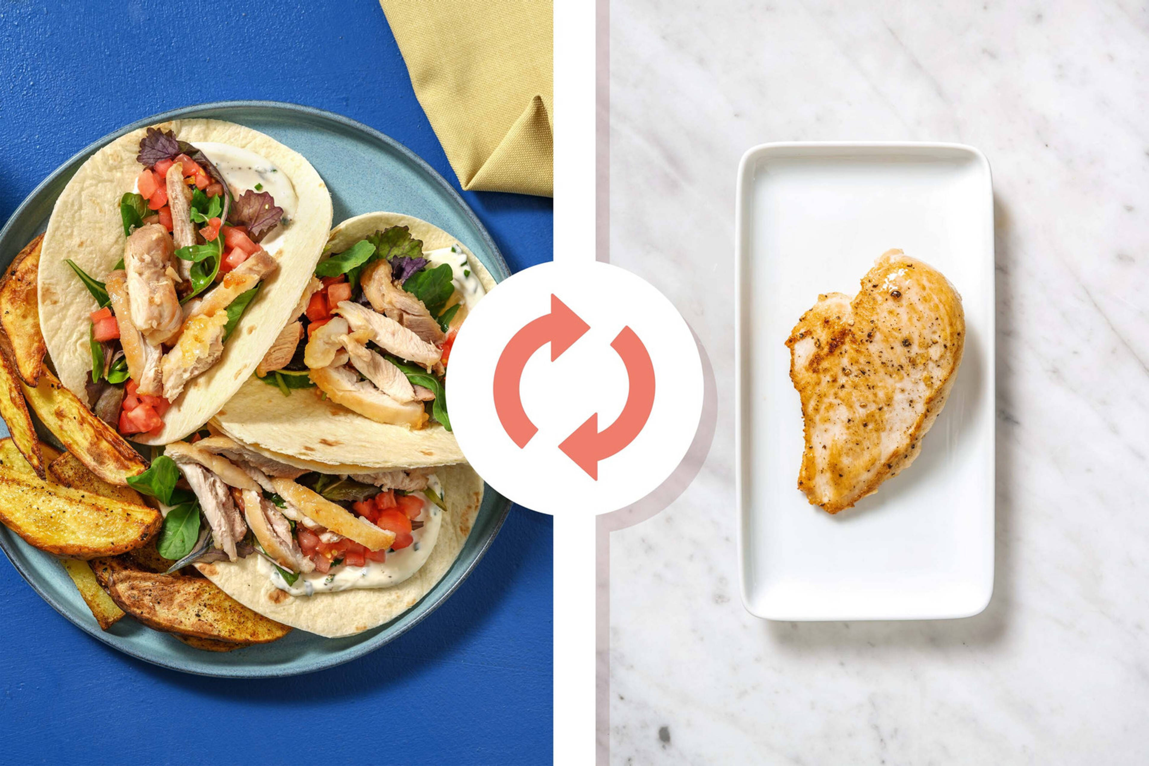 Wraps aux poitrines de poulet au miel et à l’ail