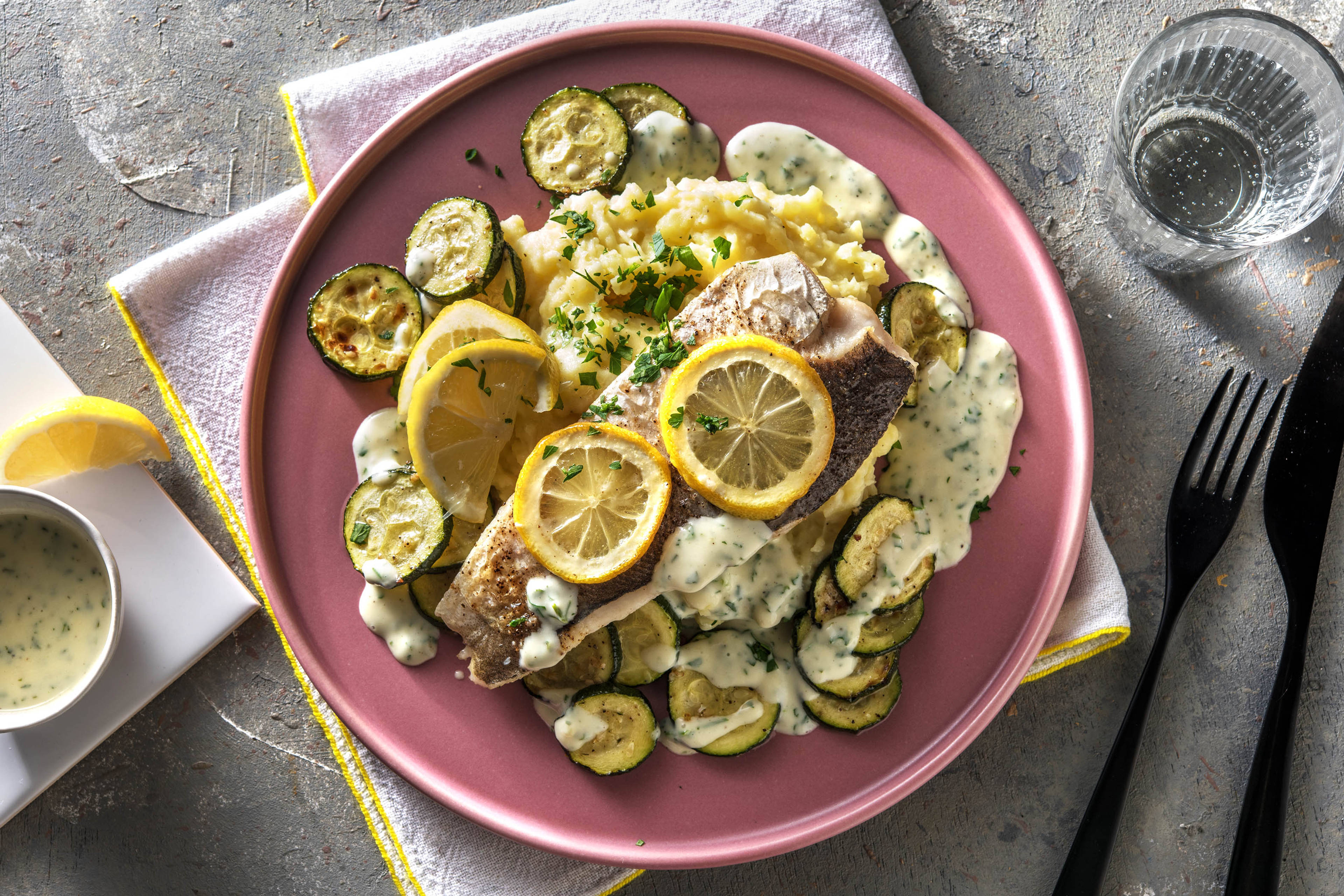 Zitroniger Fisch mit Rahmsauce