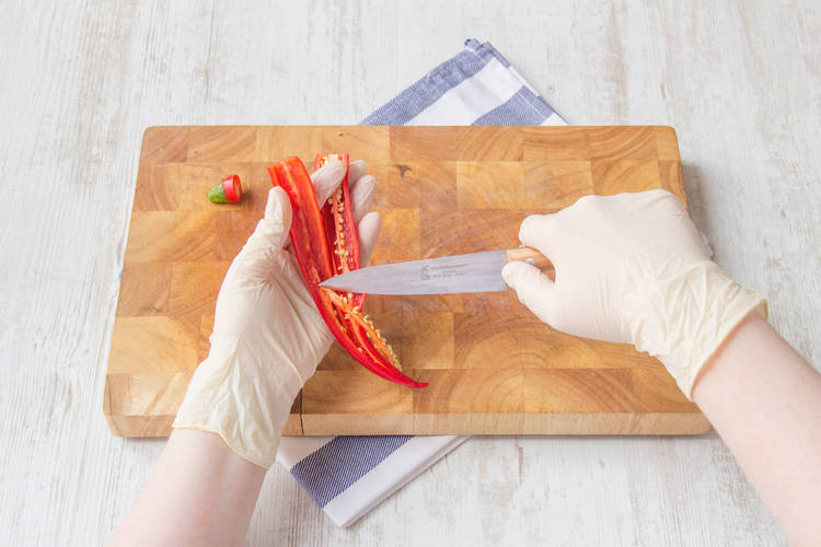 Clean and chop the chili