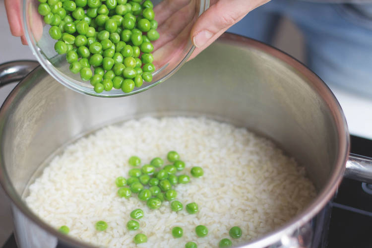 Add the peas