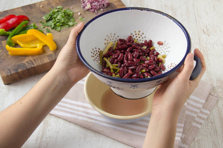 Lastly, rain and rinse your mixed beans