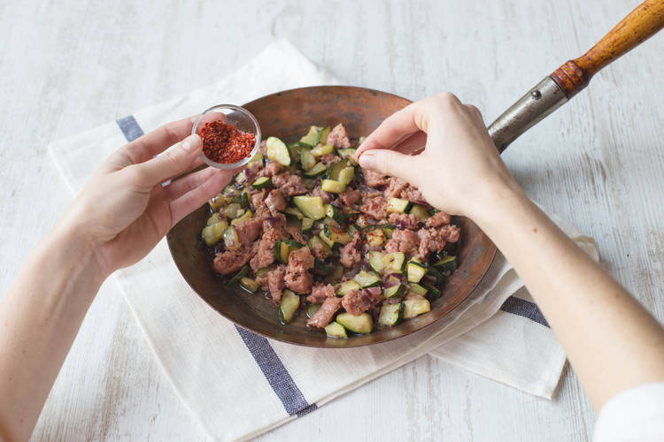 Add as many chilli flakes as you wish