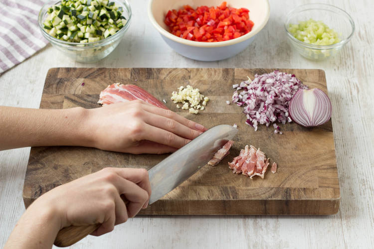 Cut the ingredients