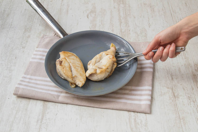 Add the chicken to the pan