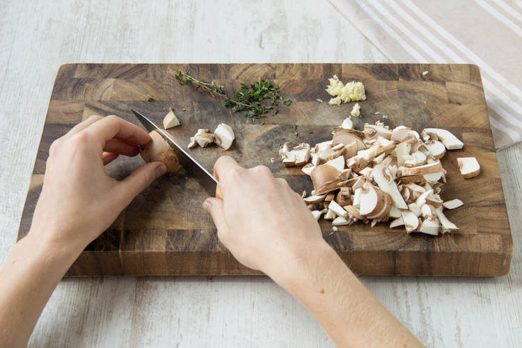 Chop the mushrooms