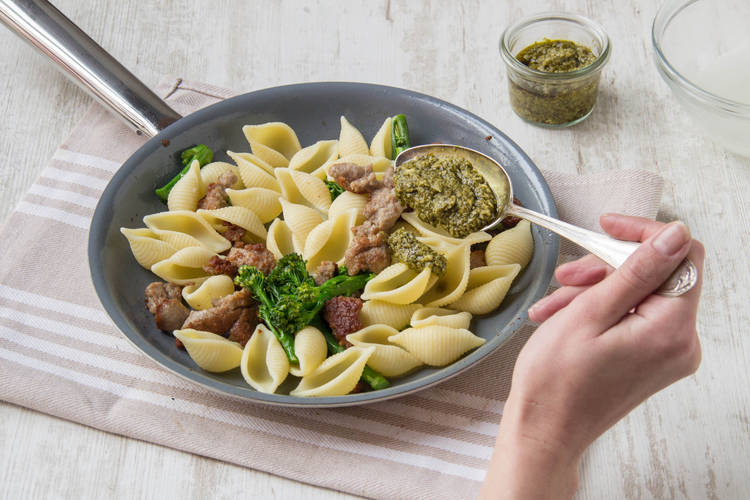 Add basil pesto