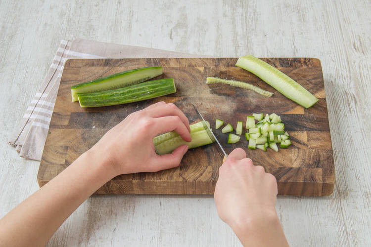Chop the cucumber