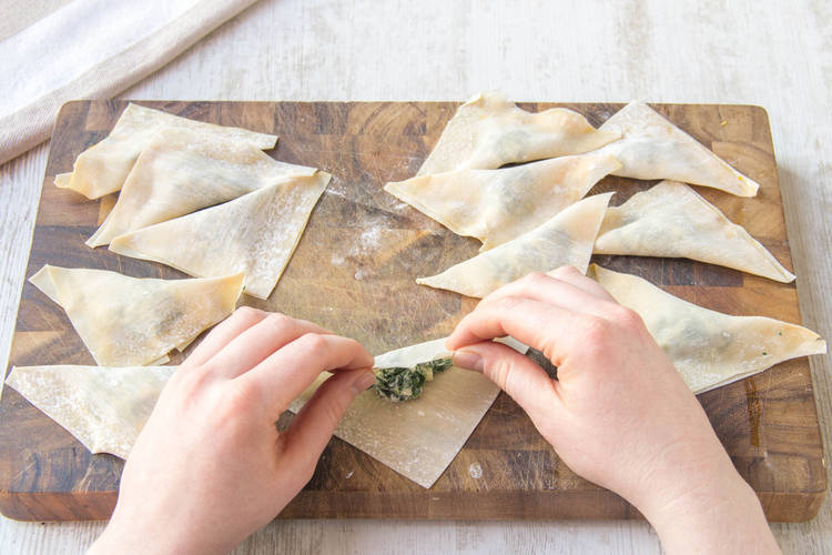 Fold the ravioli
