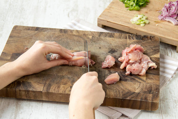 Chop the chicken
