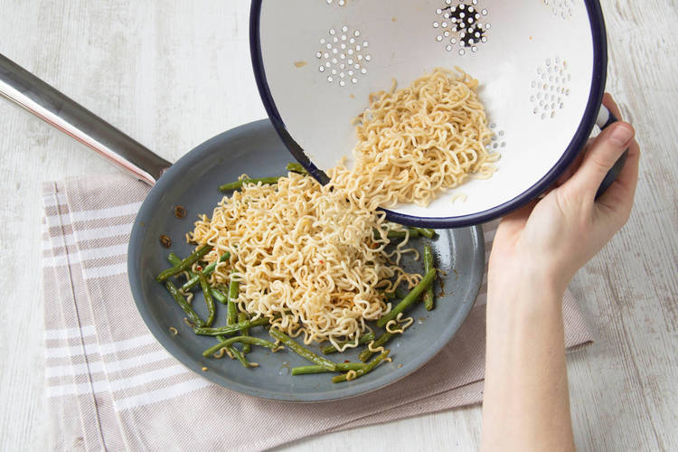 Add noodles to the pan