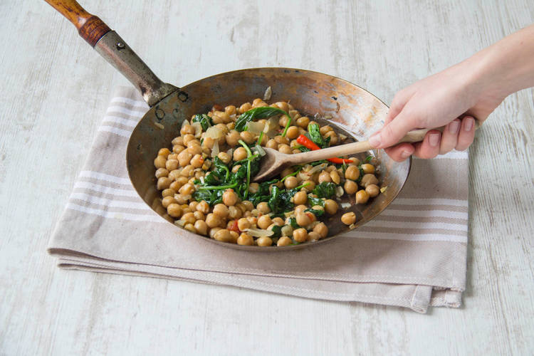Stir through the baby spinach