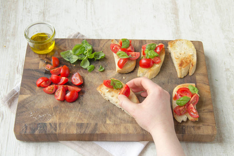Make the bruschetta
