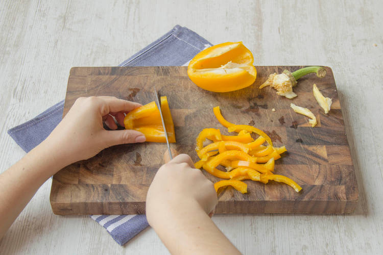 Core the bell peppers