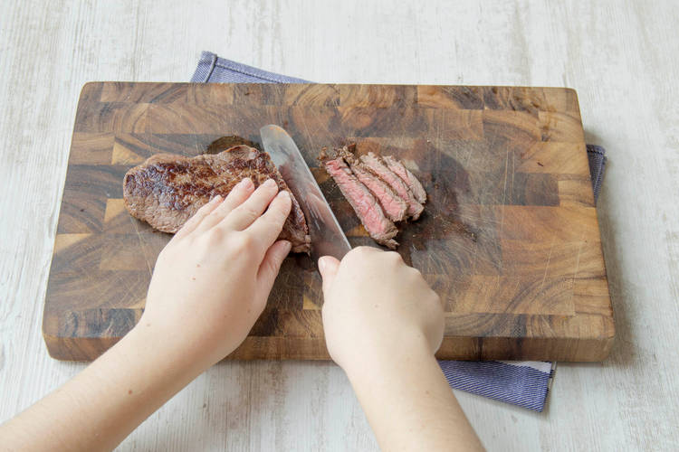 Slice the steak
