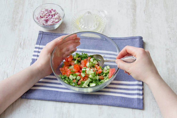 Combine the vegetables