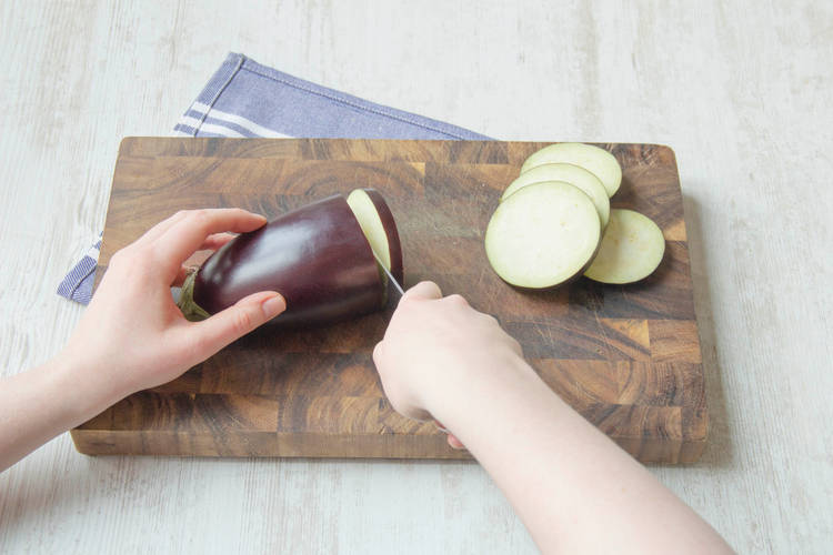 Slice the eggplant
