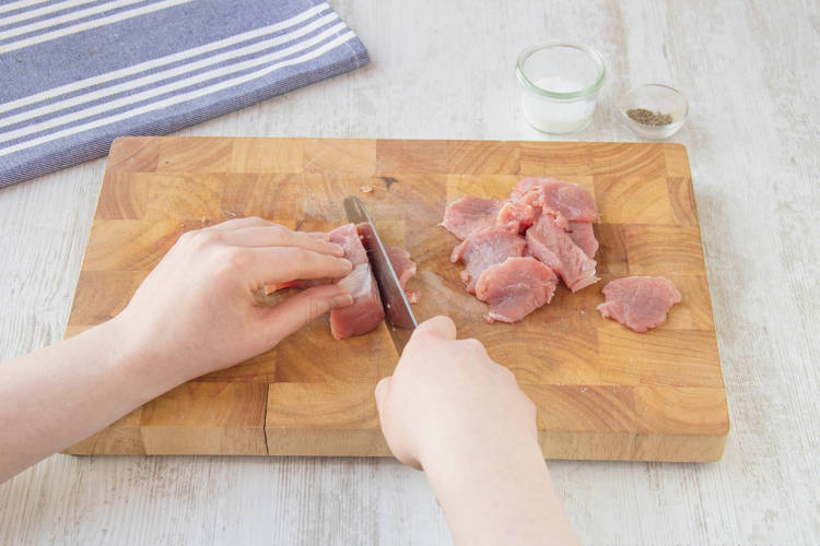 Cut the pork
