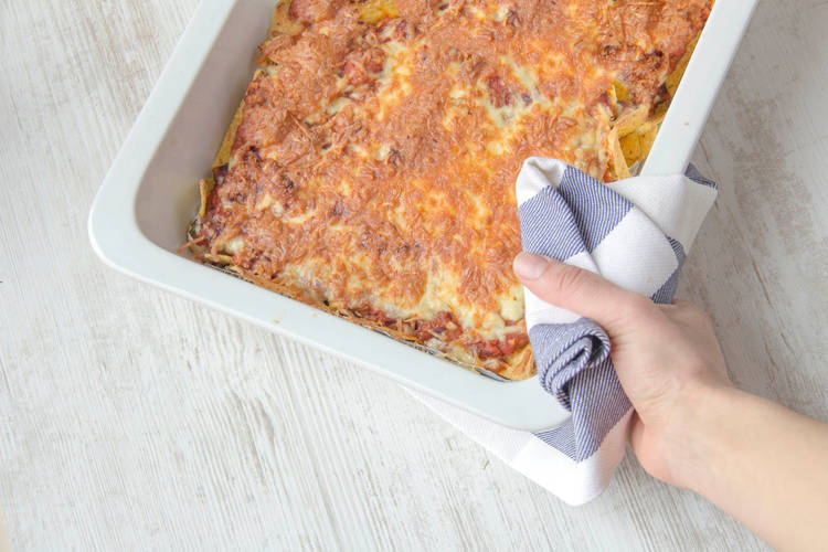 Place in the oven until golden