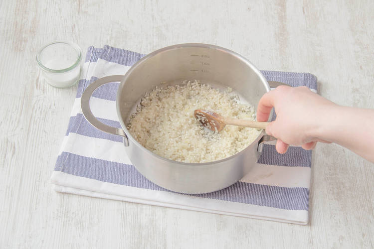 Add the risotto rice