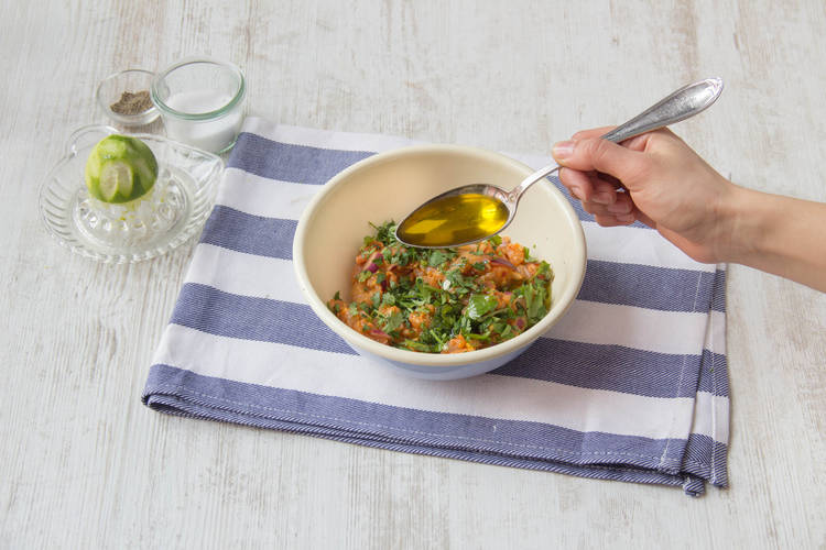 Mix in 2 tbsp of olive oil