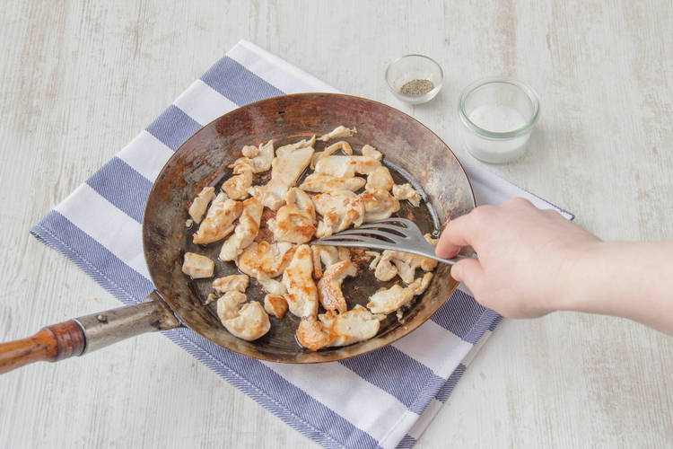 Cook chicken until golden brown