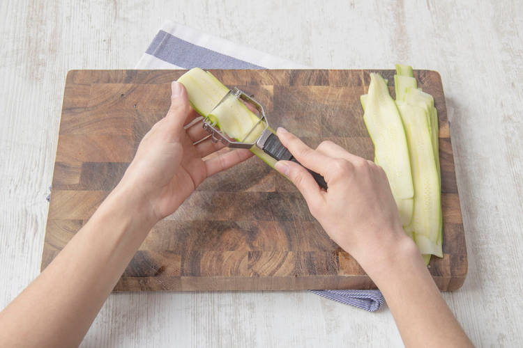 Cut and blanch the zucchini