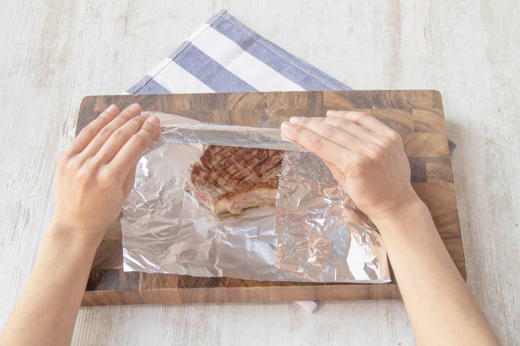 Wrap beef in foil