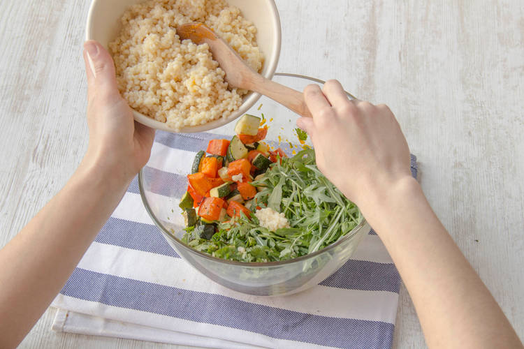 Combine couscous and veggies