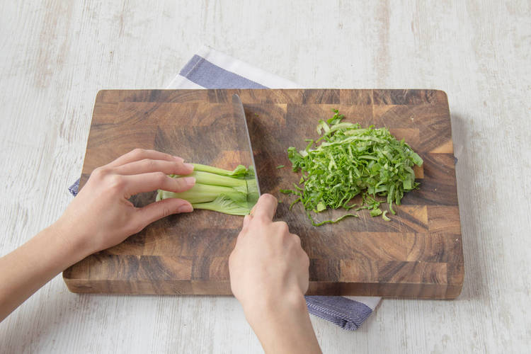 Cut the bok choy
