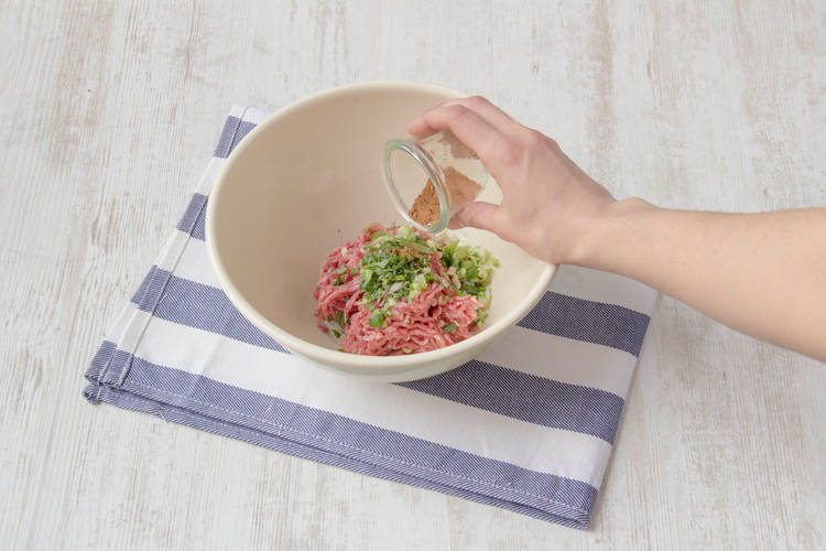 Mix the meat with the spices