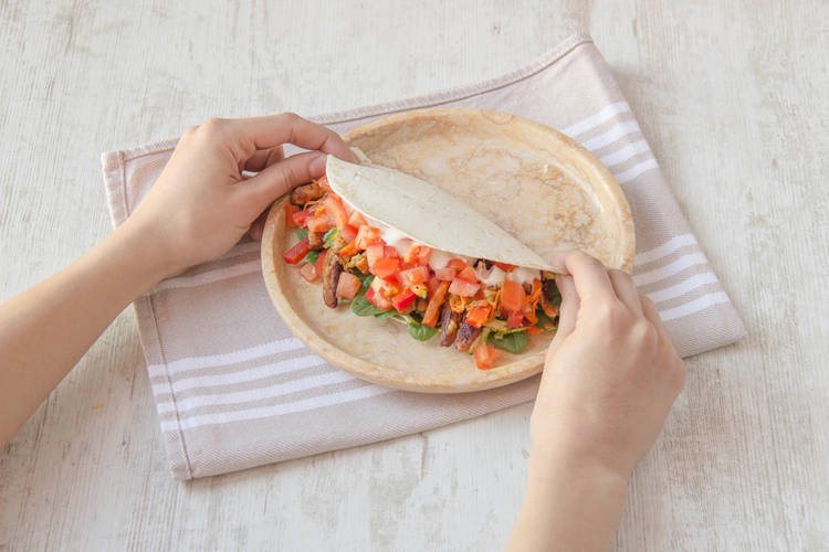 Roll the fajitas