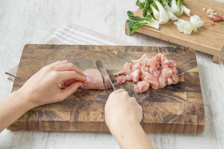 Very thinly slice your chicken