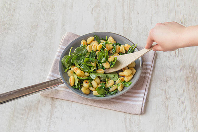 Add spinach to gnocchi