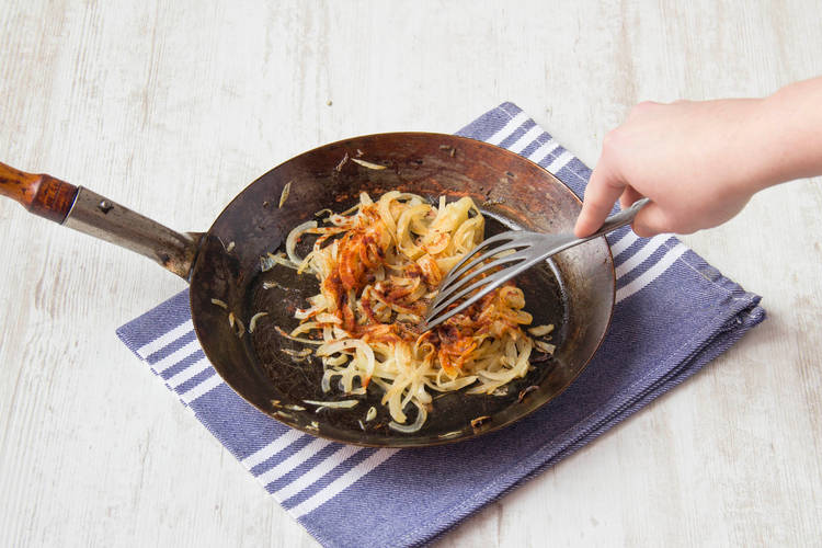 Add mexican spice to the cooked onions