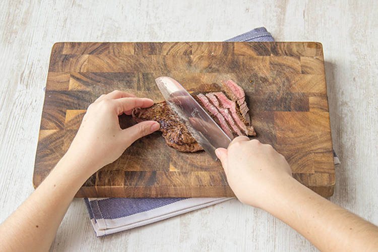 Slice the steak