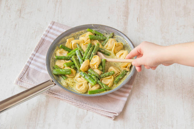 Add the tortellini to the sauce