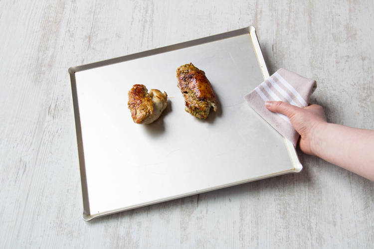 Cook the chicken roulades
