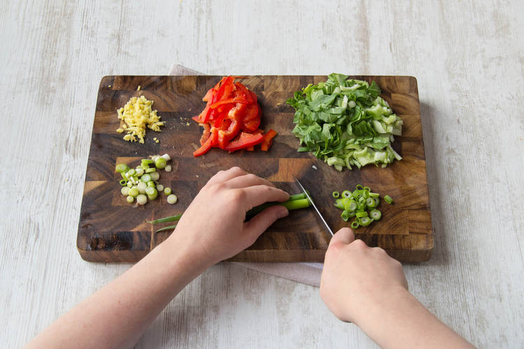 Cut the vegetables