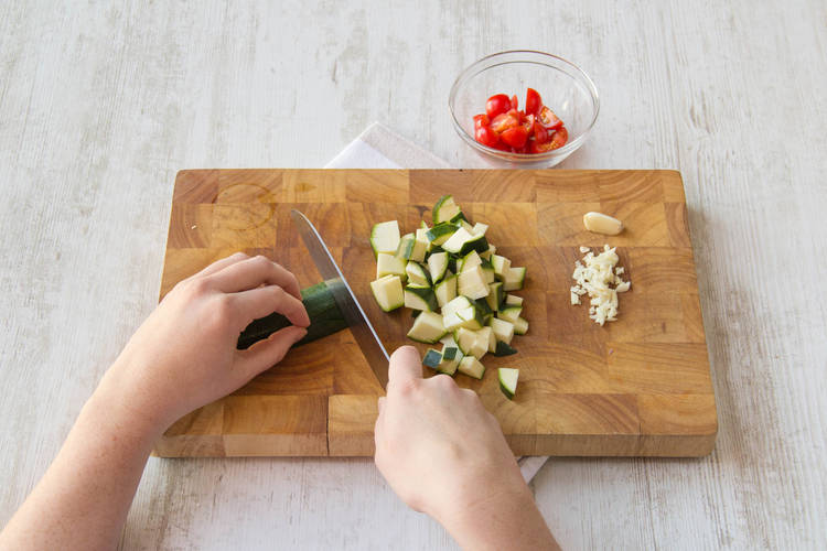 Chop the courgette