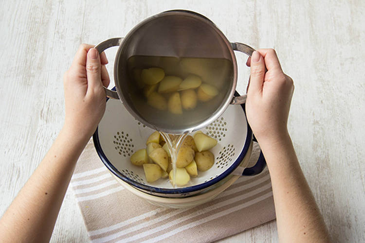 Drain potatoes