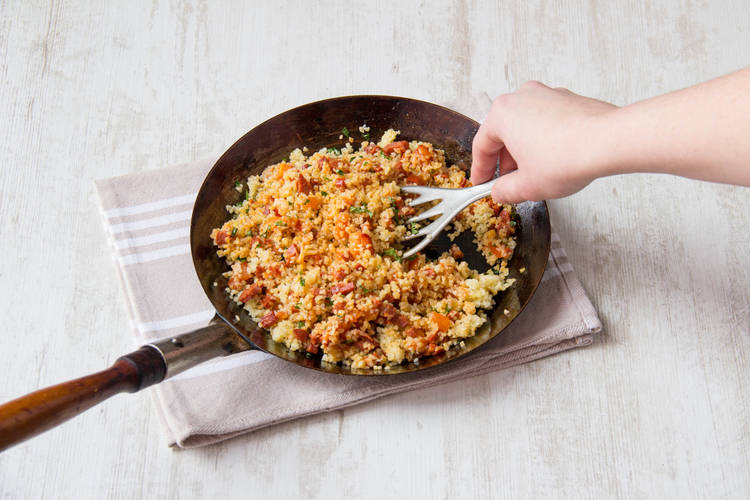 Stir in the cooked bulgur
