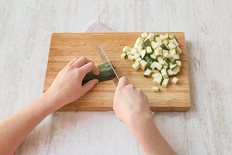 Chop the courgette