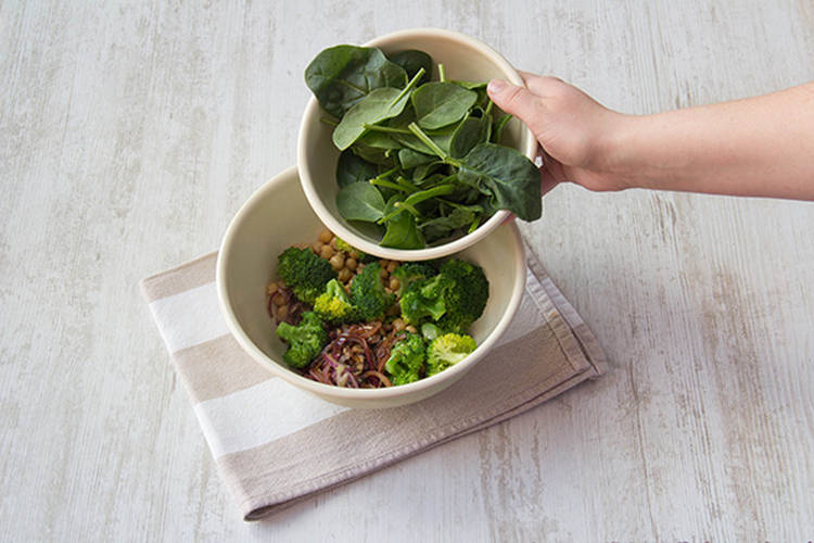 Gently toss salad