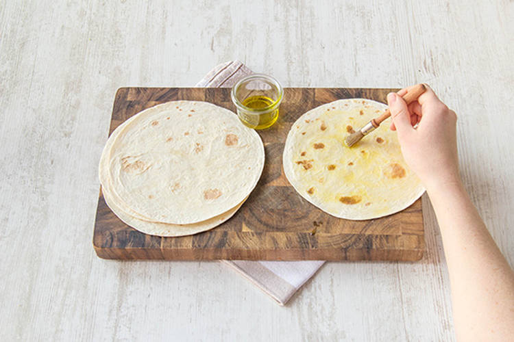 Brush the tortillas