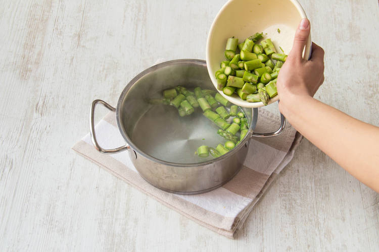 Cut the asparagus
