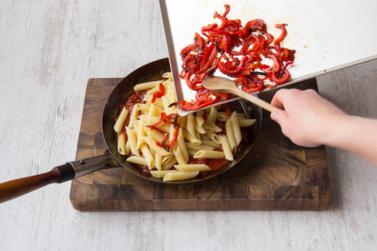 Add penne to the sauce