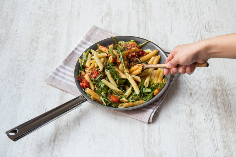 Add the pasta to the pan