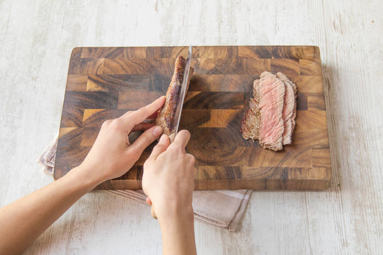Slice the steak