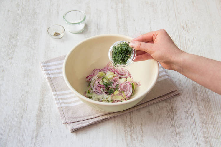 Add the dill to the cucumber salad